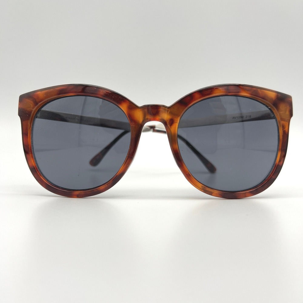 Adrienne Vittadini Sunglasses Brown Tortoise Cat Eye Silver Metal AV1050 218